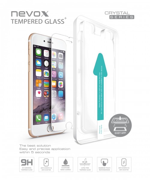 NEVOGLASS - iPhone 8 Plus / 7 Plus / 6S Plus / 6 Plus tempered Glass mit EASY APP