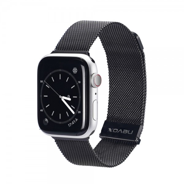 Milanaise Armband für Apple Watch 42mm / 44mm / 45mm, schwarz